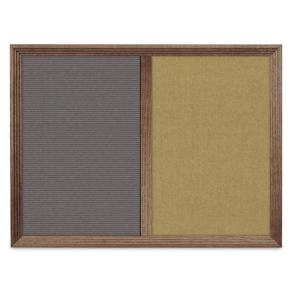 Enclosed Corkboard, 1 Door, 72"x36", 4" Fra, UV3418-BLACK-AMETHY
